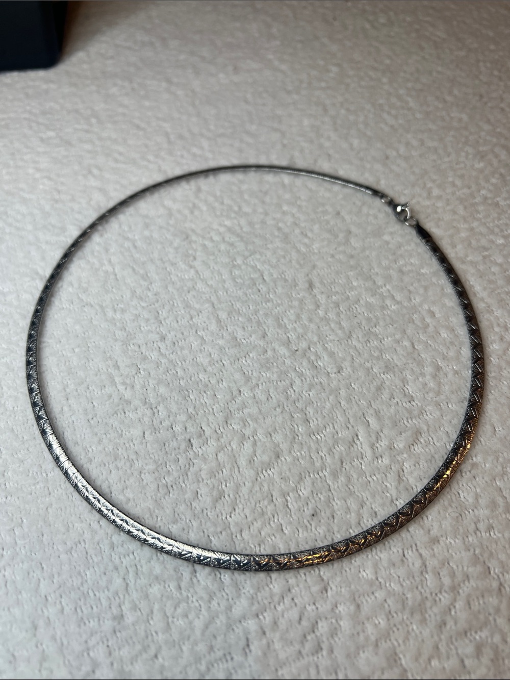 Silver-Tone Textured Collar Necklace - Women's Jewelry